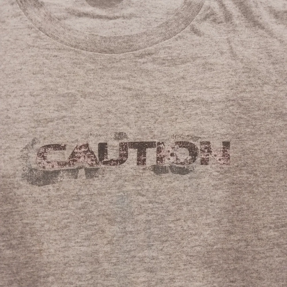 Vintage Nike Caution I Will Play To Win Graphic T-Shirt Gray XL Made in USA